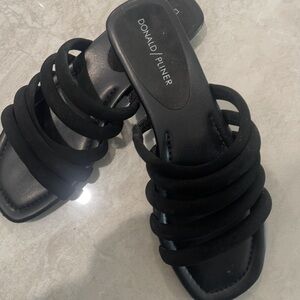 Donald J. Pliner Black Strappy Mules